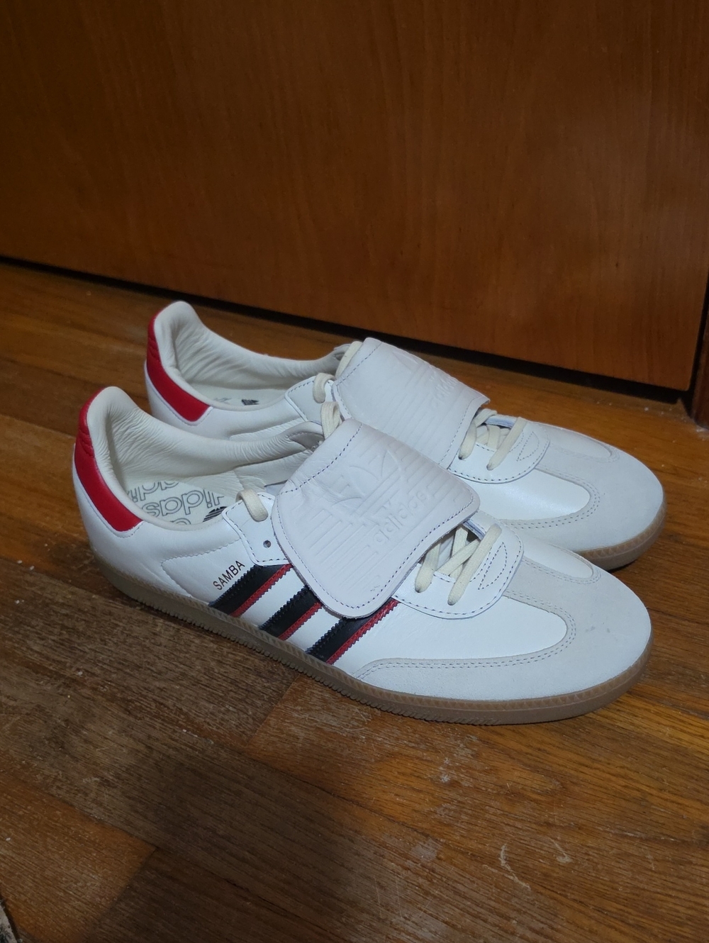 NWT adidas Samba White with Red and Black Stripes Men's Sneakers Size 13